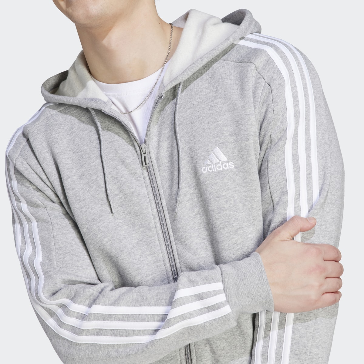 Adidas Bluza z kapturem Essentials Fleece 3-Stripes Full-Zip. 6