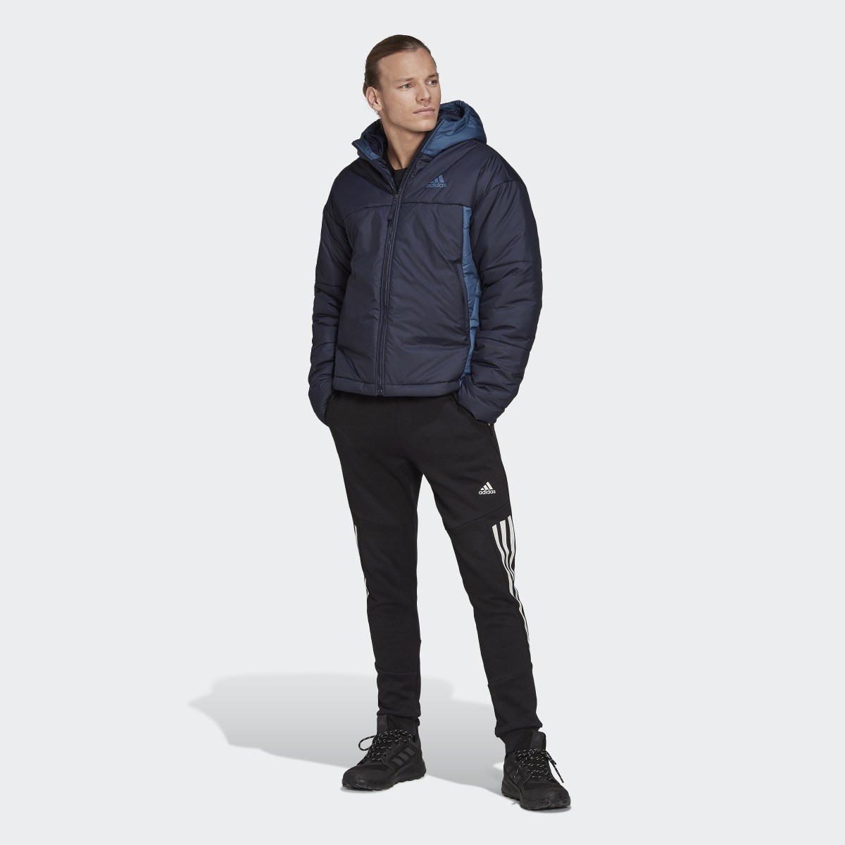 Adidas BSC 3-Stripes Puffy Hooded Jacket. 7