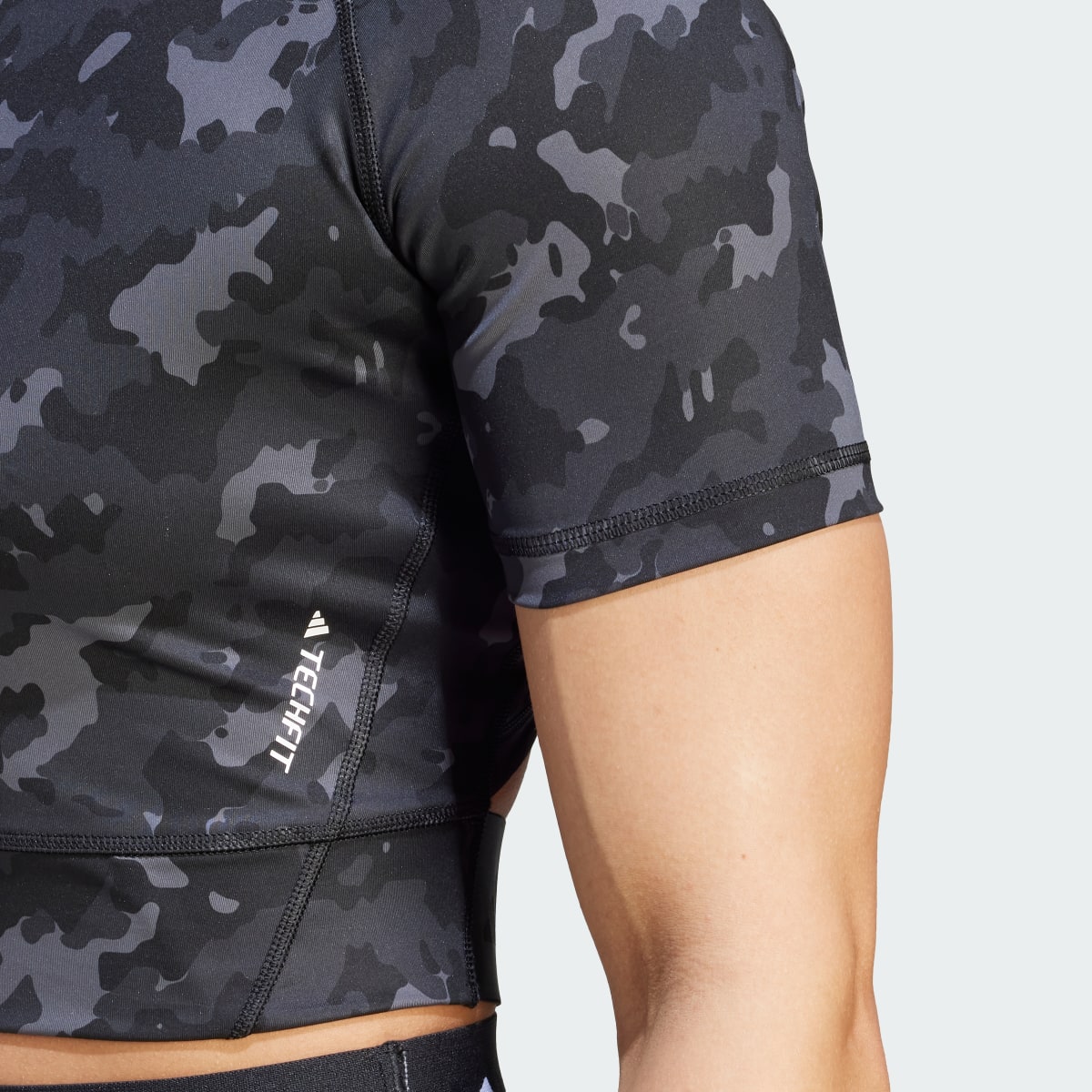 Adidas Techfit Camo Print Crop Training Tee. 6