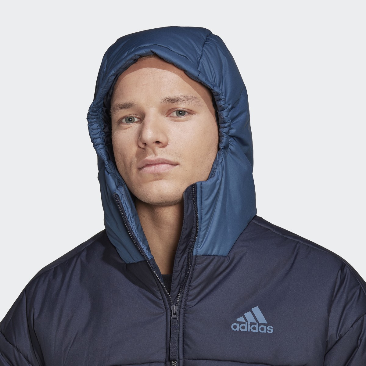 Adidas BSC 3-Stripes Puffy Hooded Jacket. 8