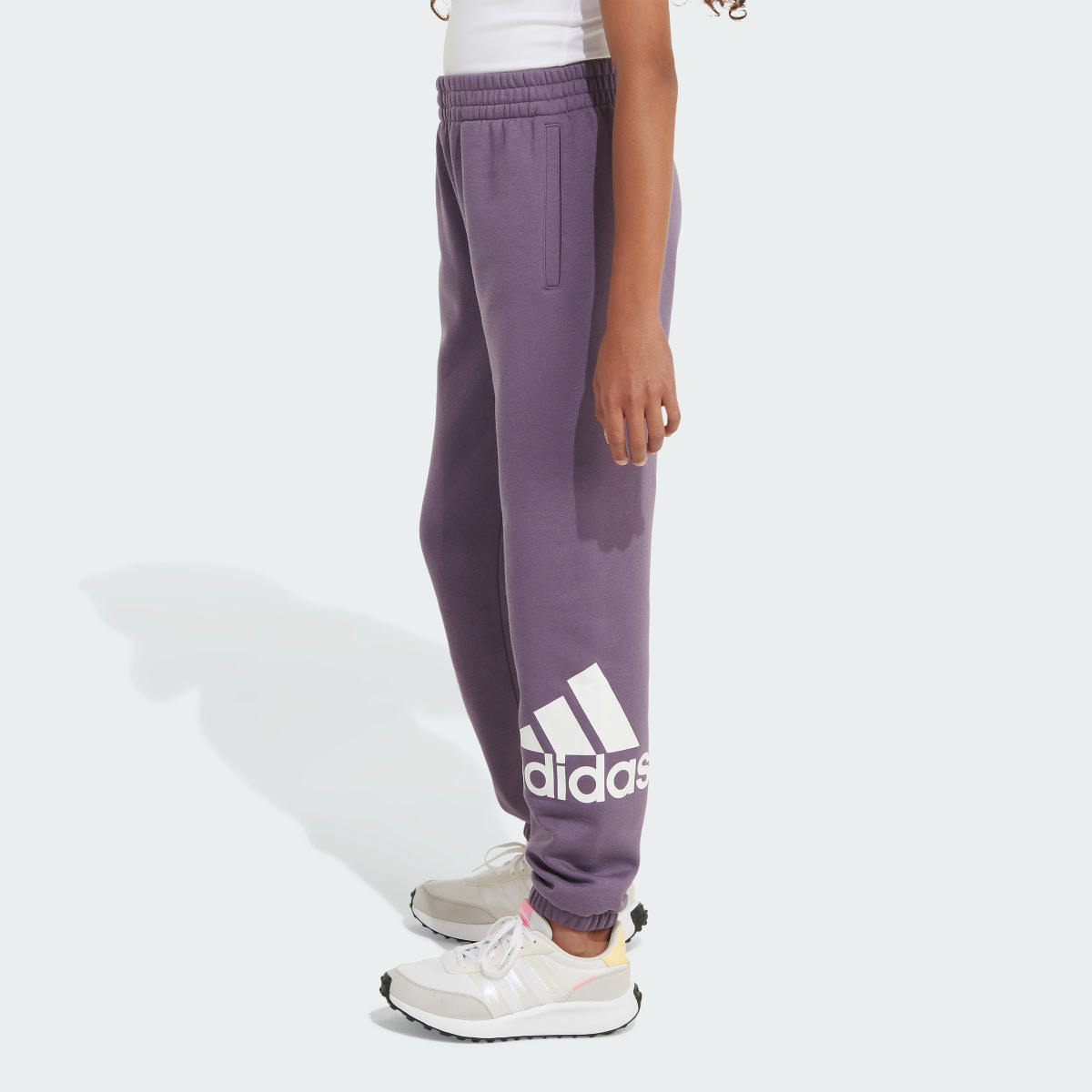 Adidas Elastic Waistband Essential Sportswear Logo Fleece Jogger. 6