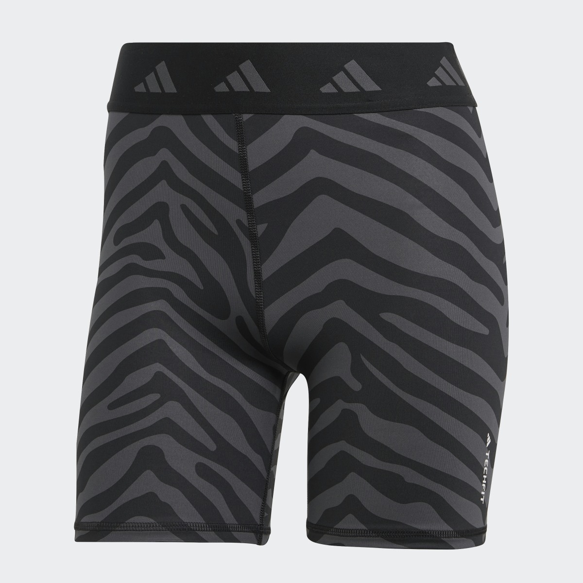 Adidas Hyperglam Techfit Zebra High-Waisted Shorts. 4