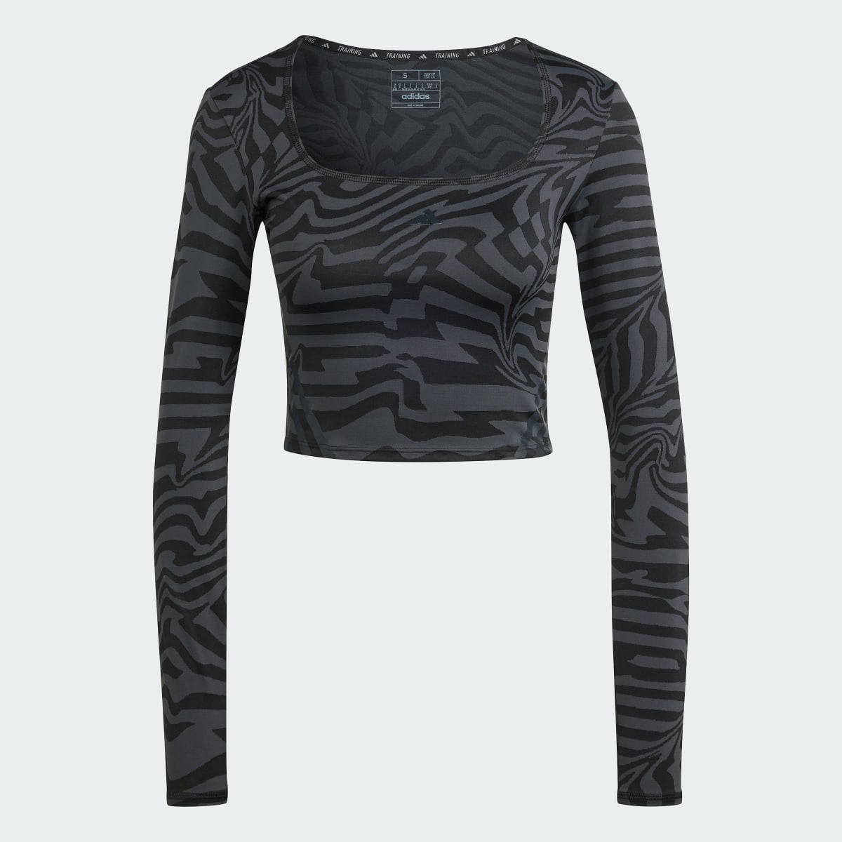 Adidas TrainIcons Training Jacquard Crop Long-Sleeve Top. 5