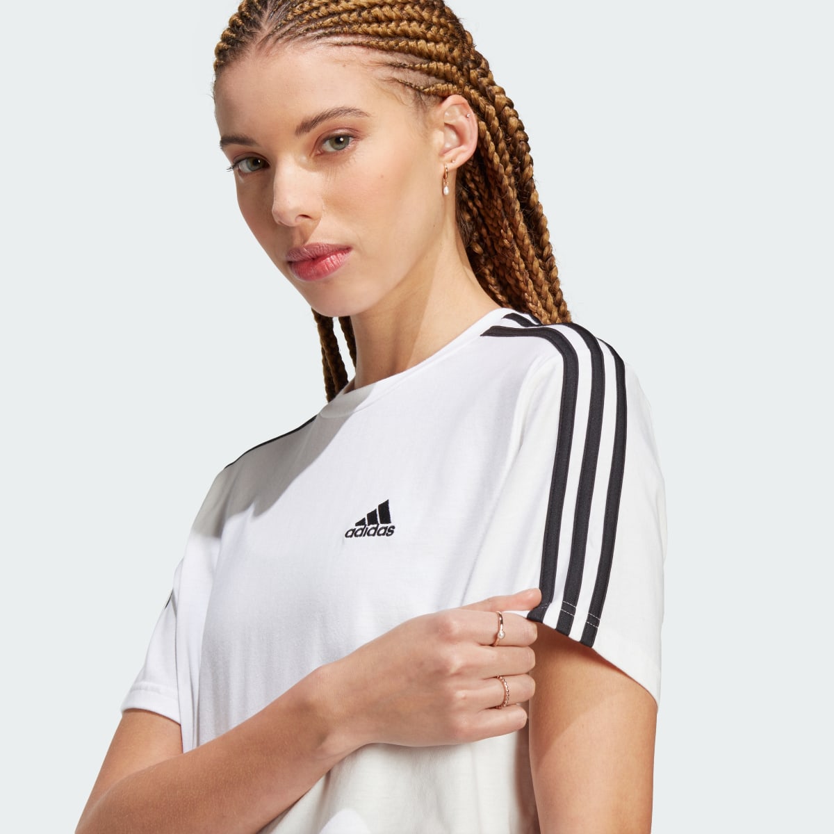 Adidas Crop top en jersey Essentials 3-Stripes. 6