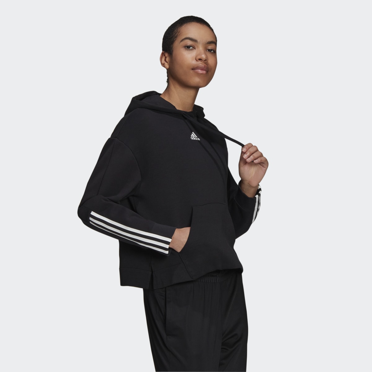 Adidas Essentials Relaxed 3-Stripes Hoodie. 4