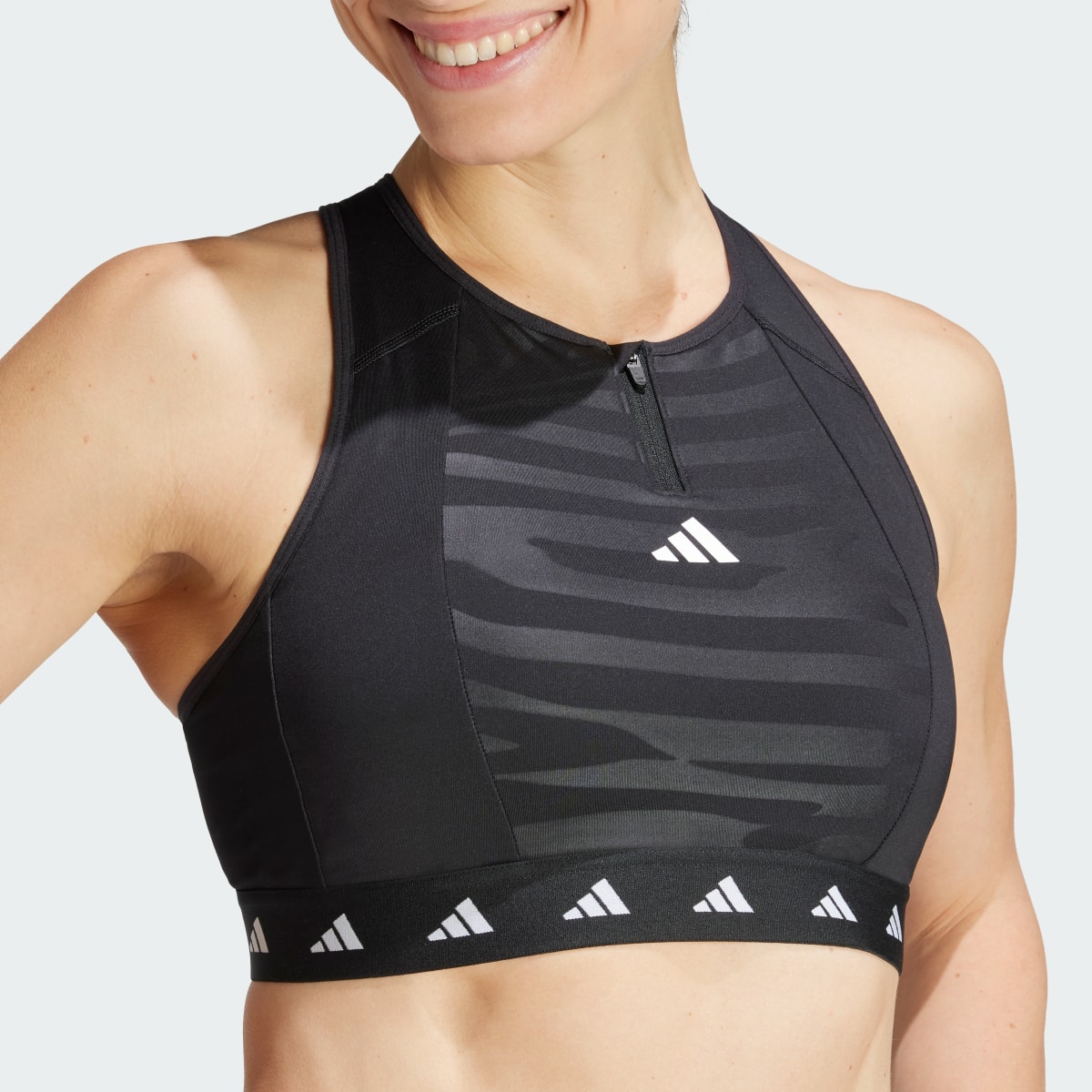 Adidas Powerimpact Training Medium-Support Techfit High-Neck Zip Sport-BH. 6