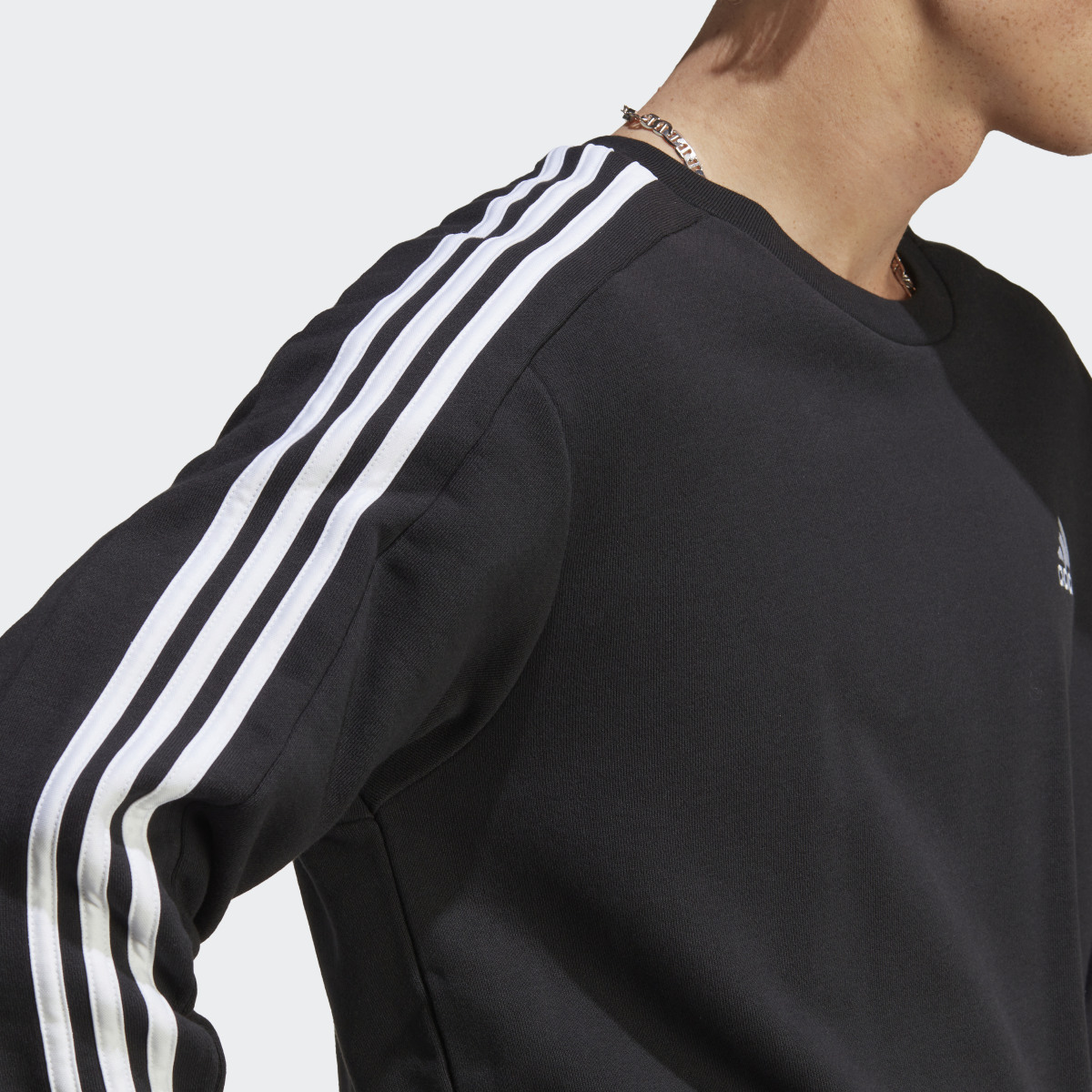 Adidas Essentials French Terry 3-Stripes Sweatshirt. 8
