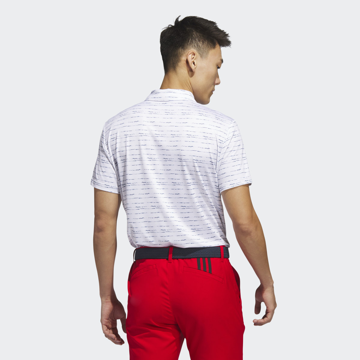 Adidas Stripe Zip Golf Polo Shirt. 4