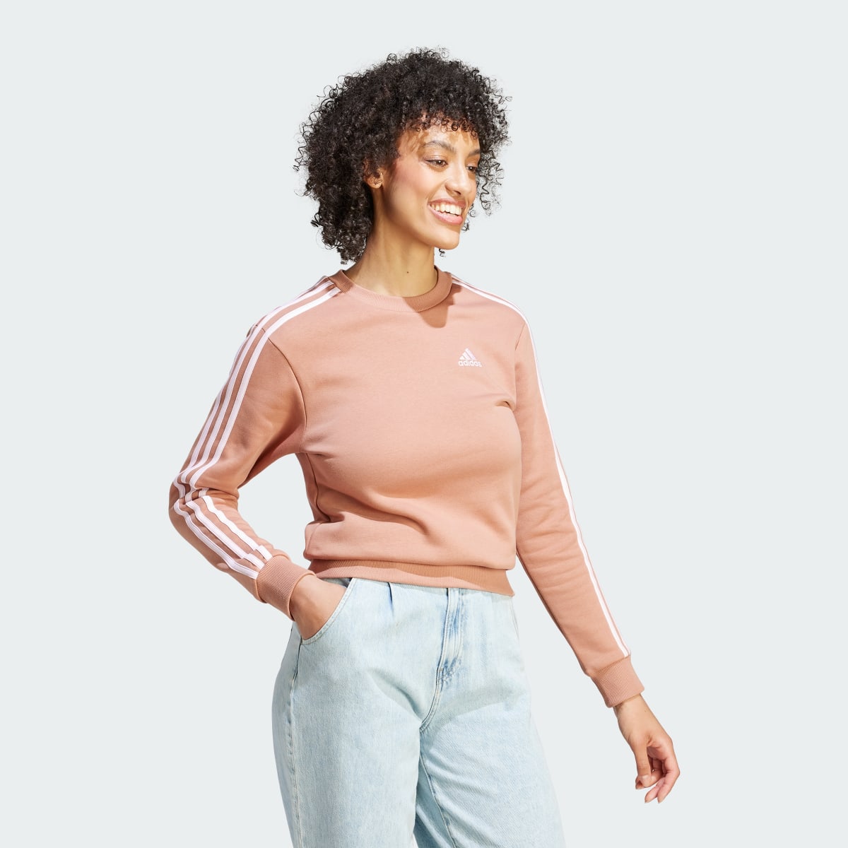 Adidas Essentials 3-Stripes Fleece Sweatshirt. 4