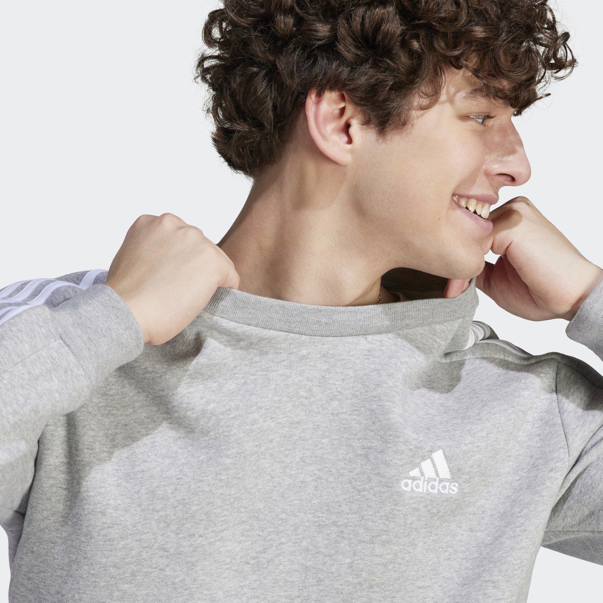 Adidas Essentials Fleece 3-Stripes Sweatshirt. 6