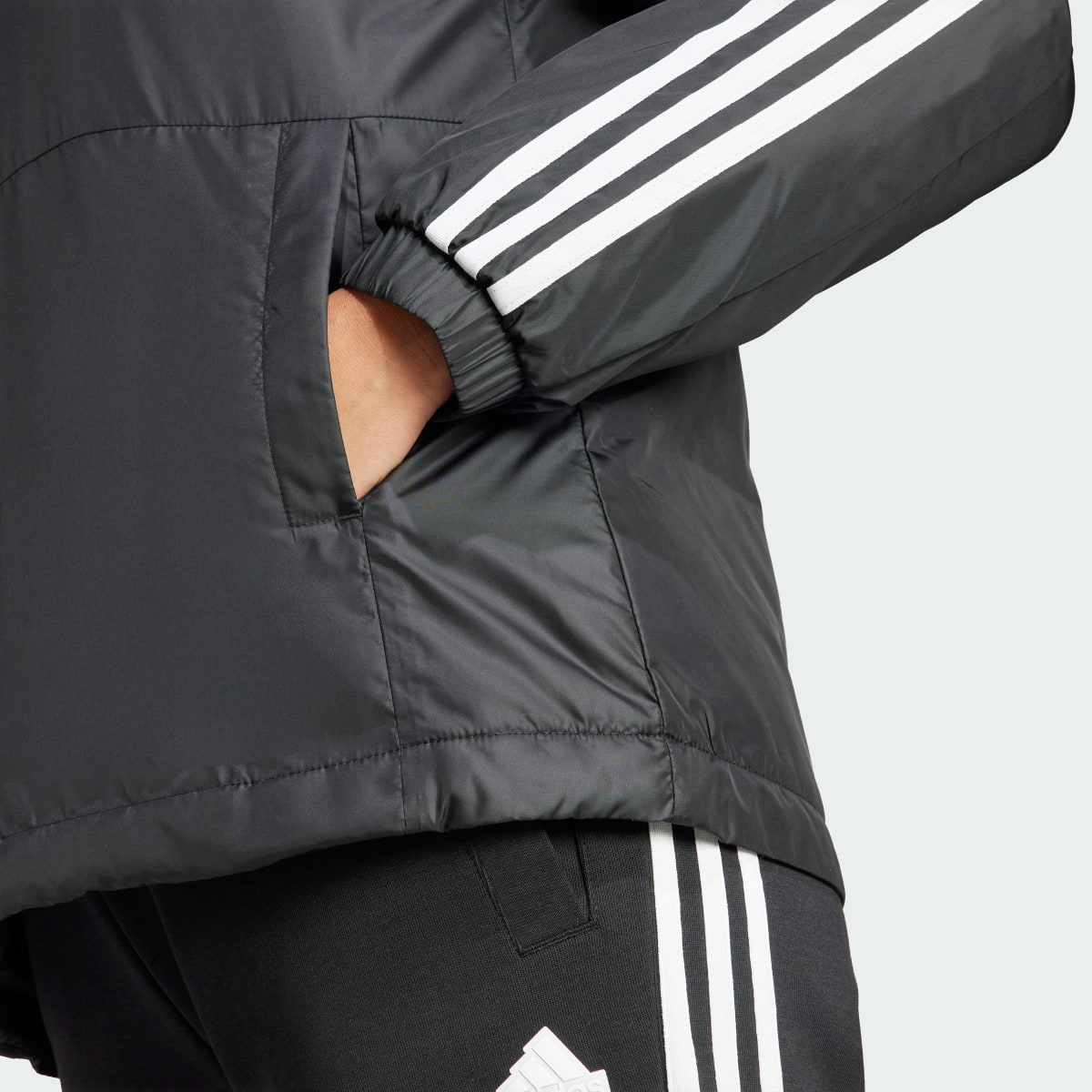 Adidas Essentials 3-Stripes Insulated Hooded Jacket. 6