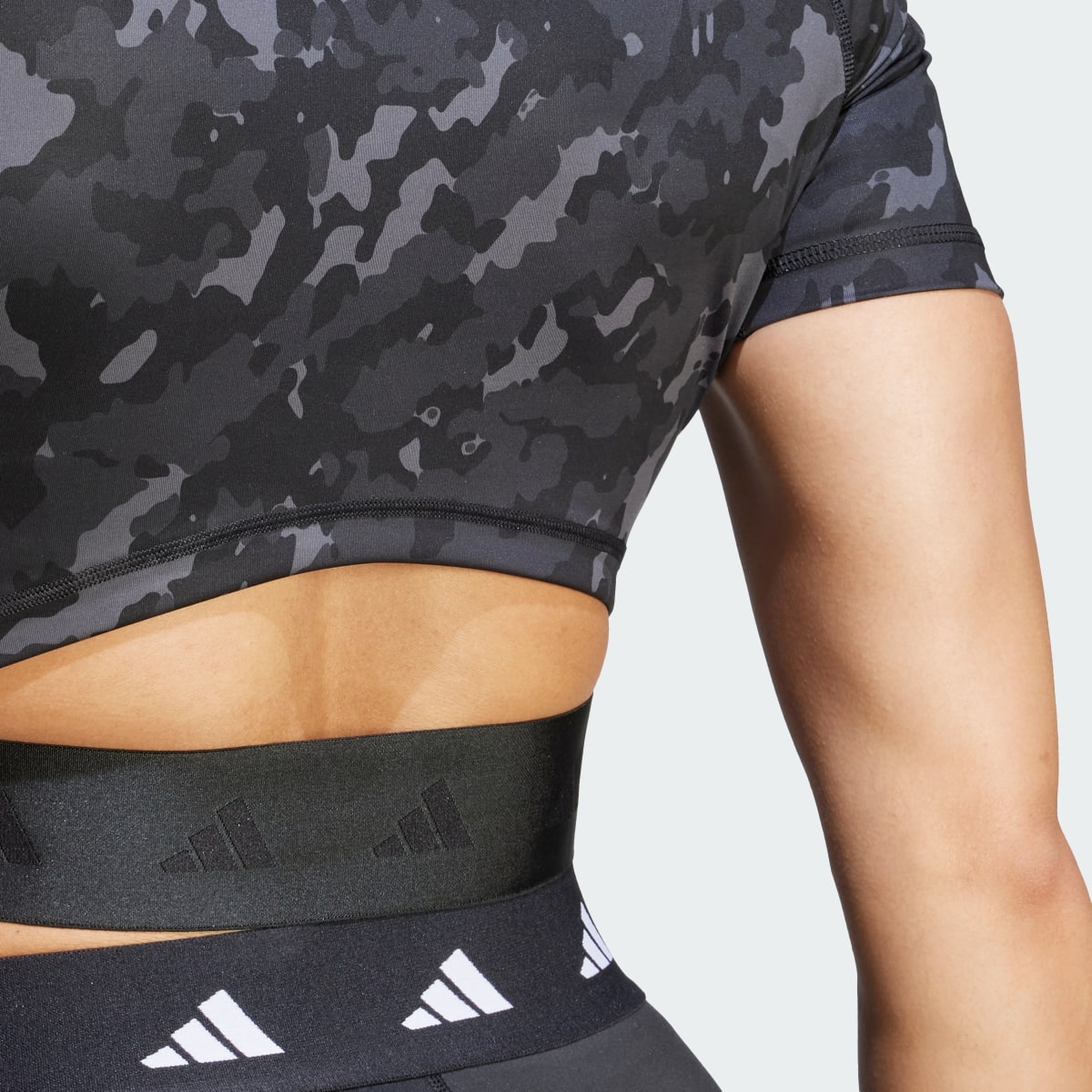 Adidas Techfit Camo Print Crop Training Tee. 7