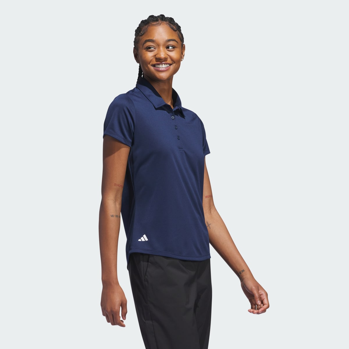 Adidas Women's Solid Performance Short Sleeve Polo Tişört. 4