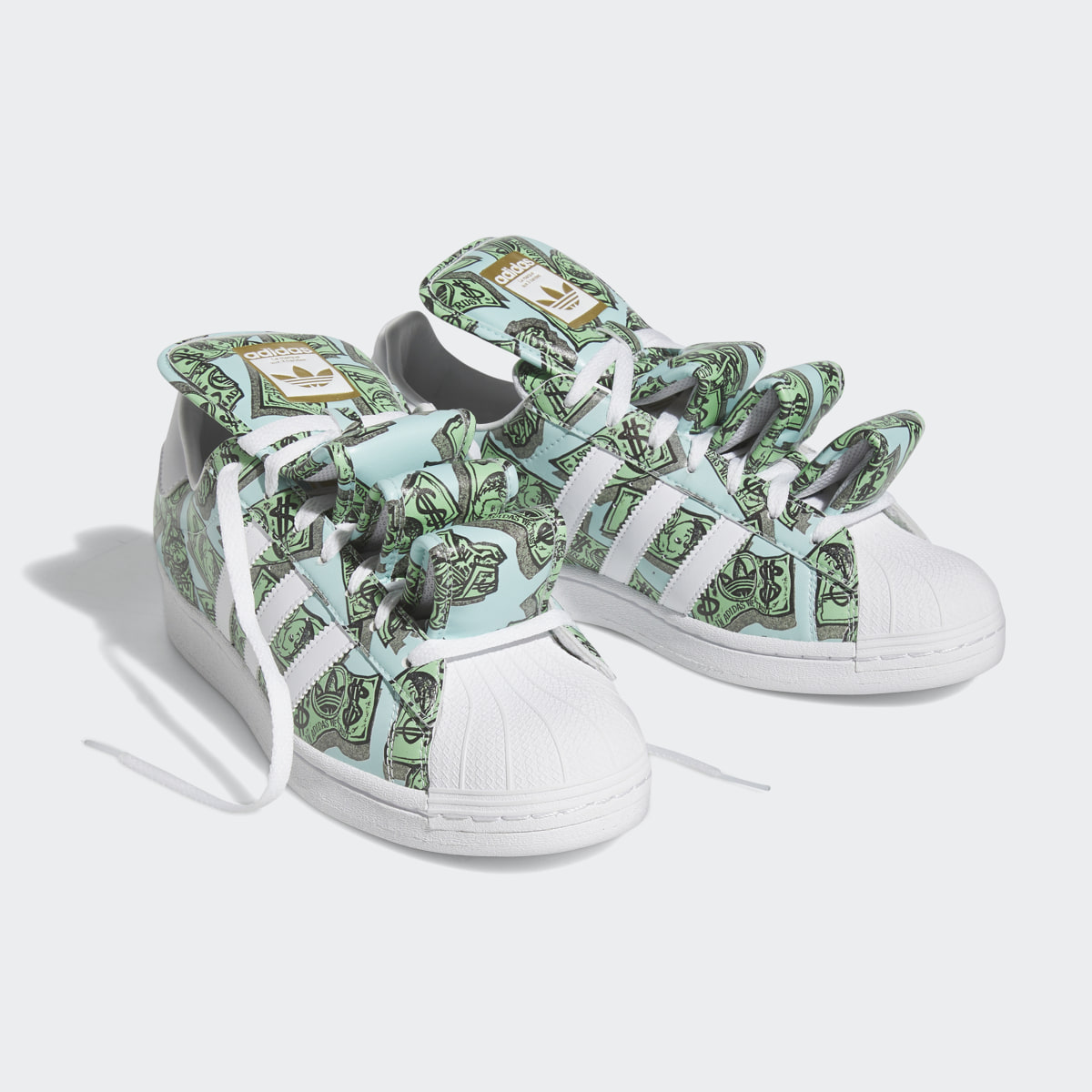 Adidas Chaussure imprimé money Jeremy Scott Superstar. 5