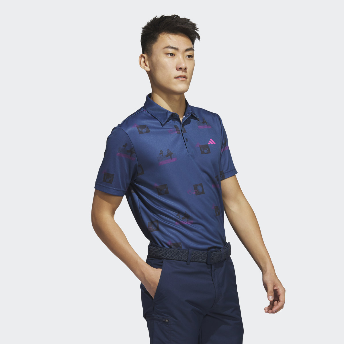 Adidas Allover-Print Golf Polo Shirt. 4