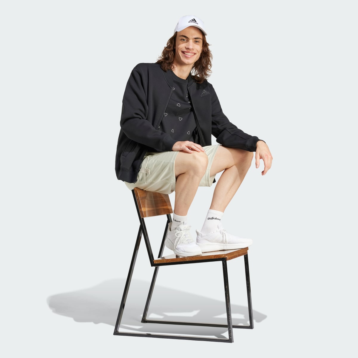 Adidas Lounge Fleece Bomber Jacket With Zip Opening. 4