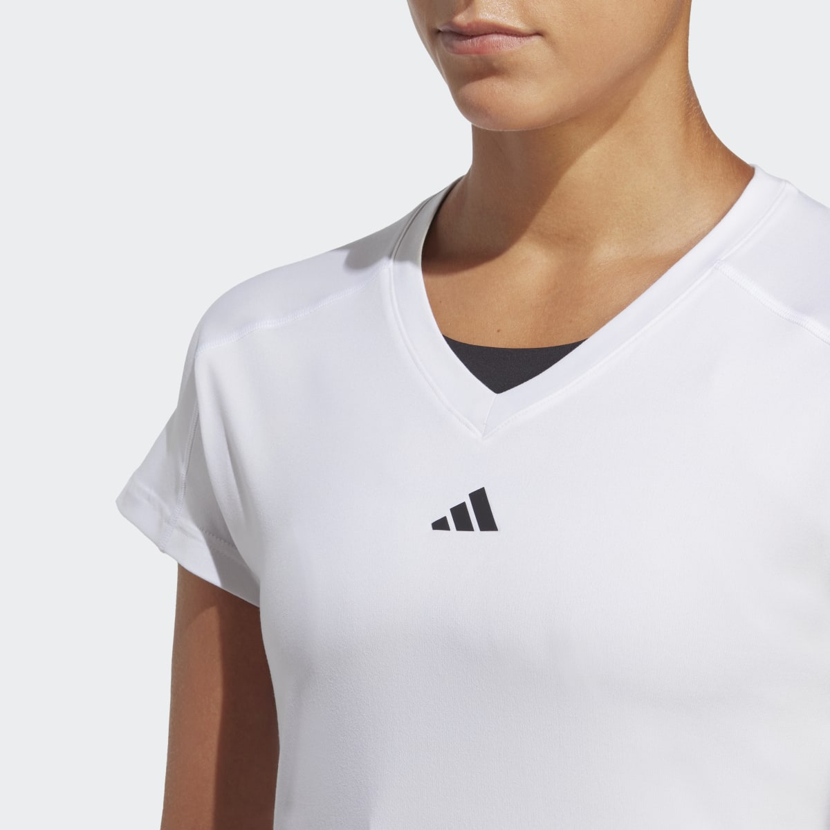 Adidas AEROREADY Train Essentials Minimal Branding V-Neck Tee. 6