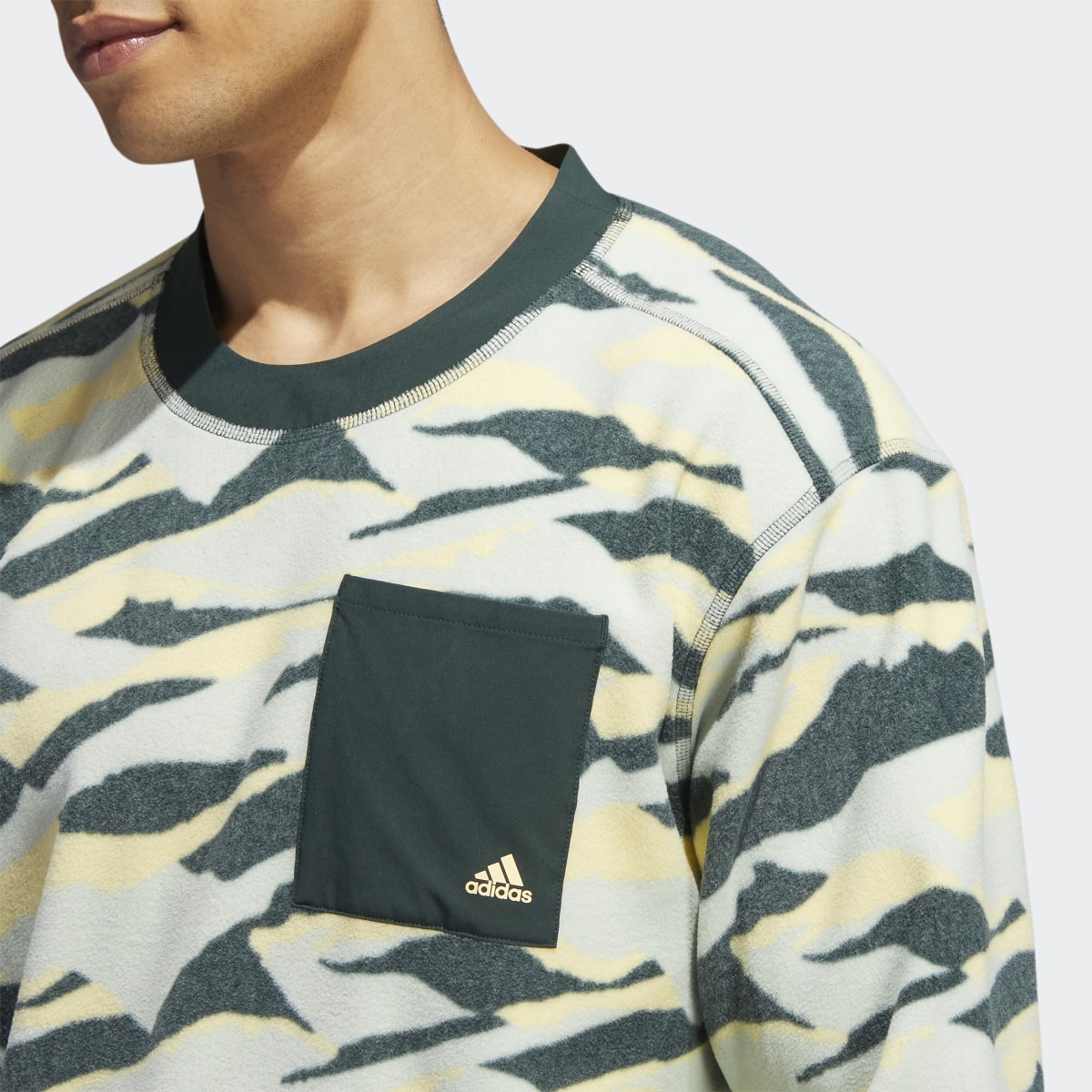 Adidas Texture-Print Crew Sweatshirt. 6