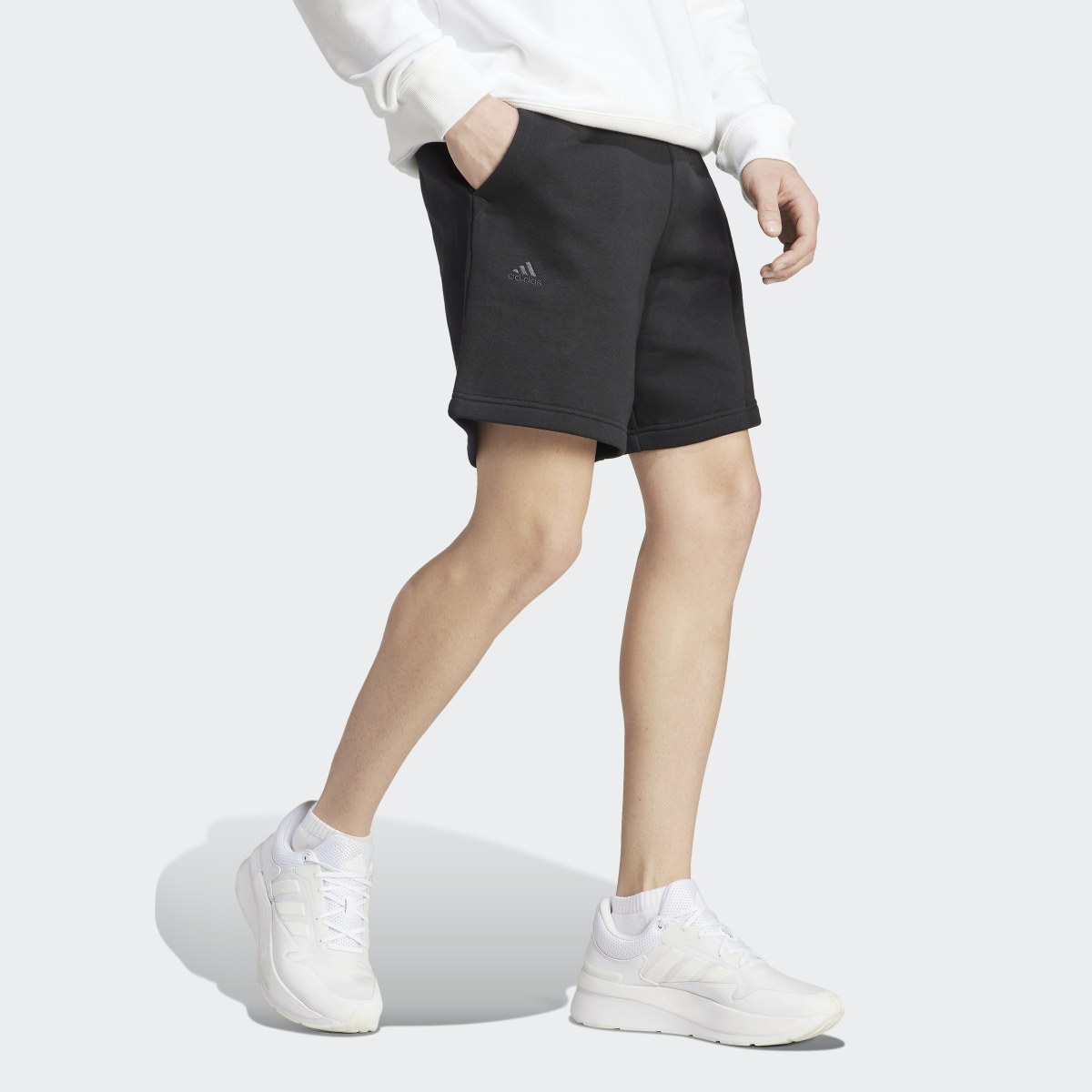 Adidas All SZN Fleece Graphic Shorts. 4