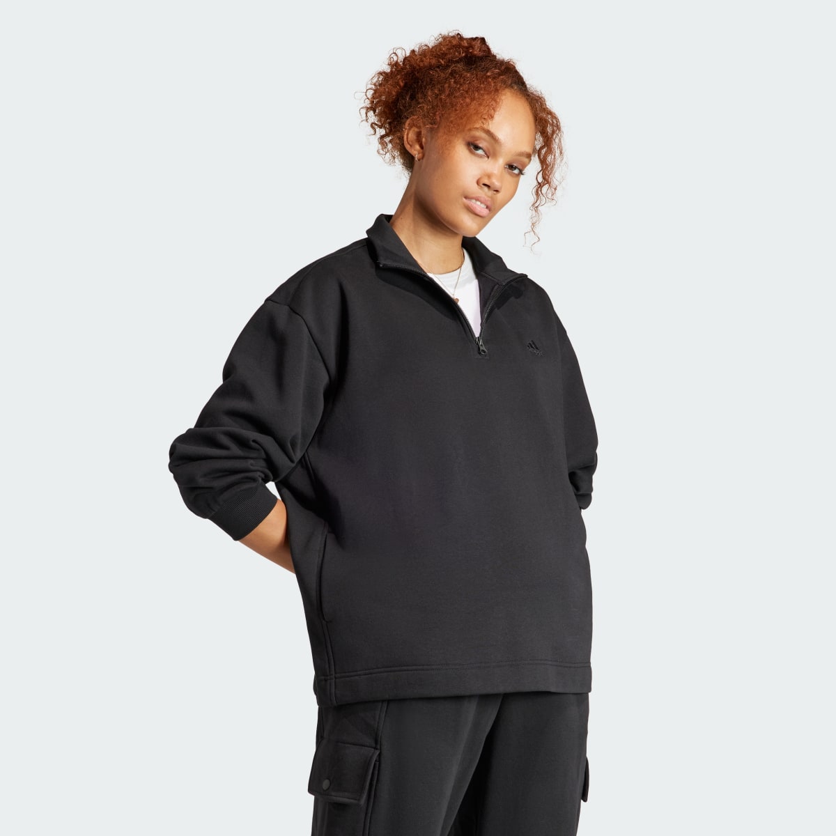 Adidas ALL SZN Fleece Quarter-Zip Sweatshirt. 4