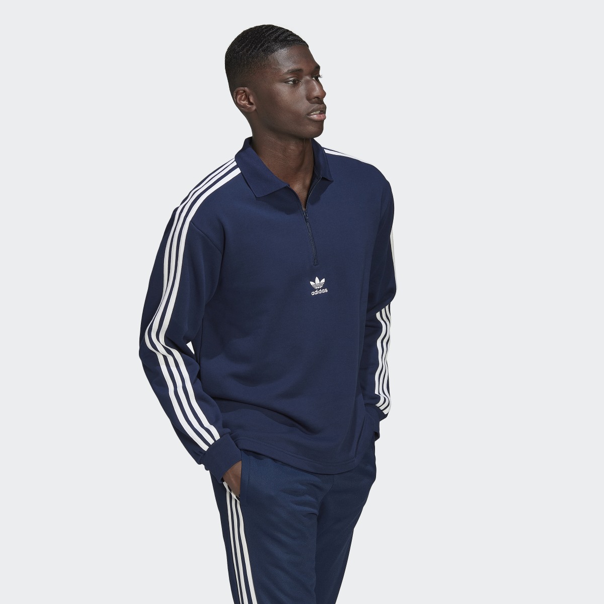 Adidas Adicolor 3-Stripes Long Sleeve Polo Shirt. 4