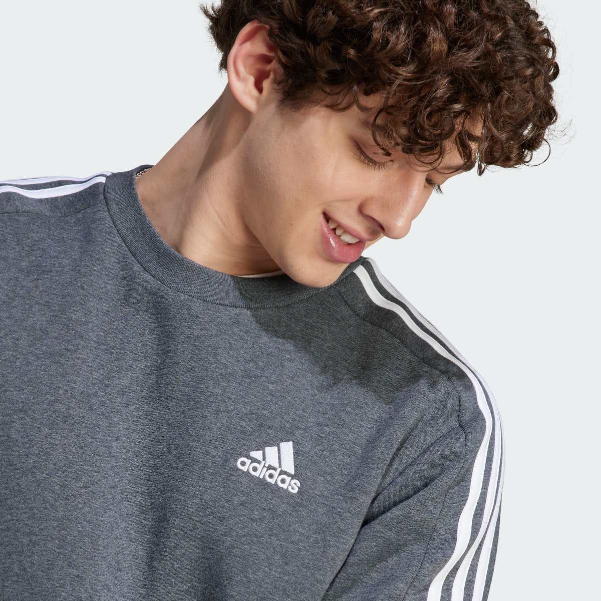 Adidas Essentials Fleece 3-Stripes Sweatshirt. 6