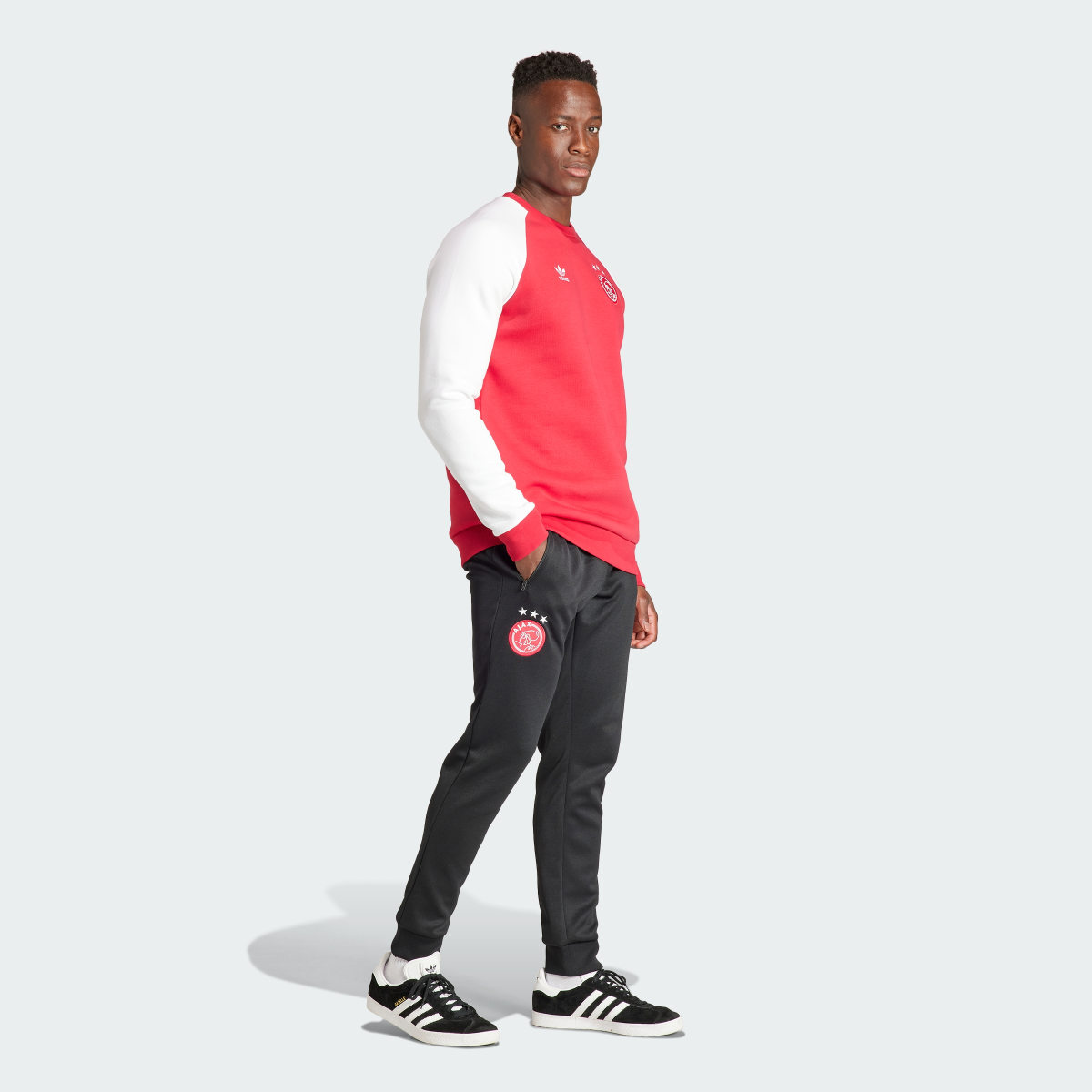 Adidas Ajax Amsterdam Essentials Trefoil Crew Sweatshirt. 4