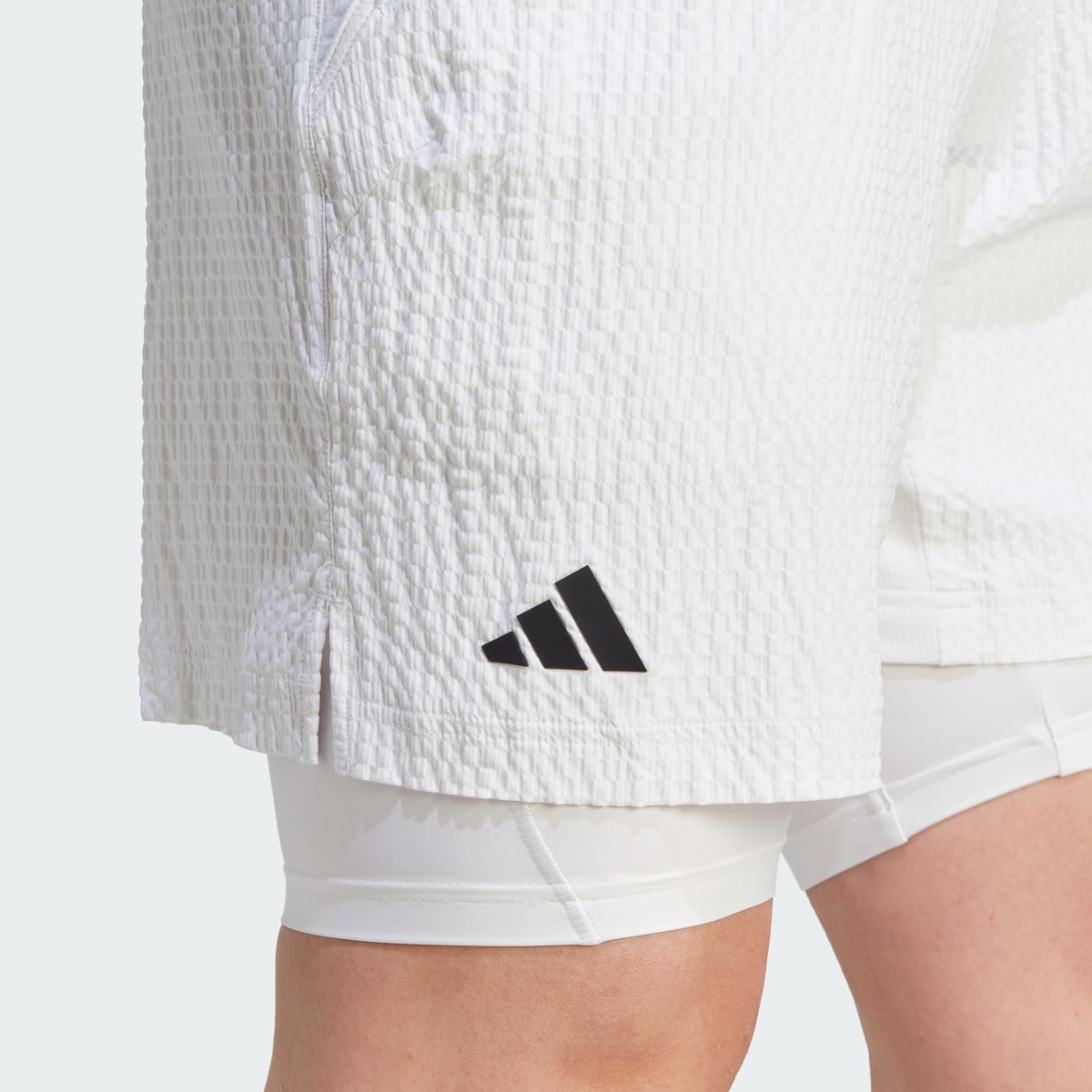 Adidas AEROREADY Pro Two-in-One Seersucker Tennis Shorts. 6