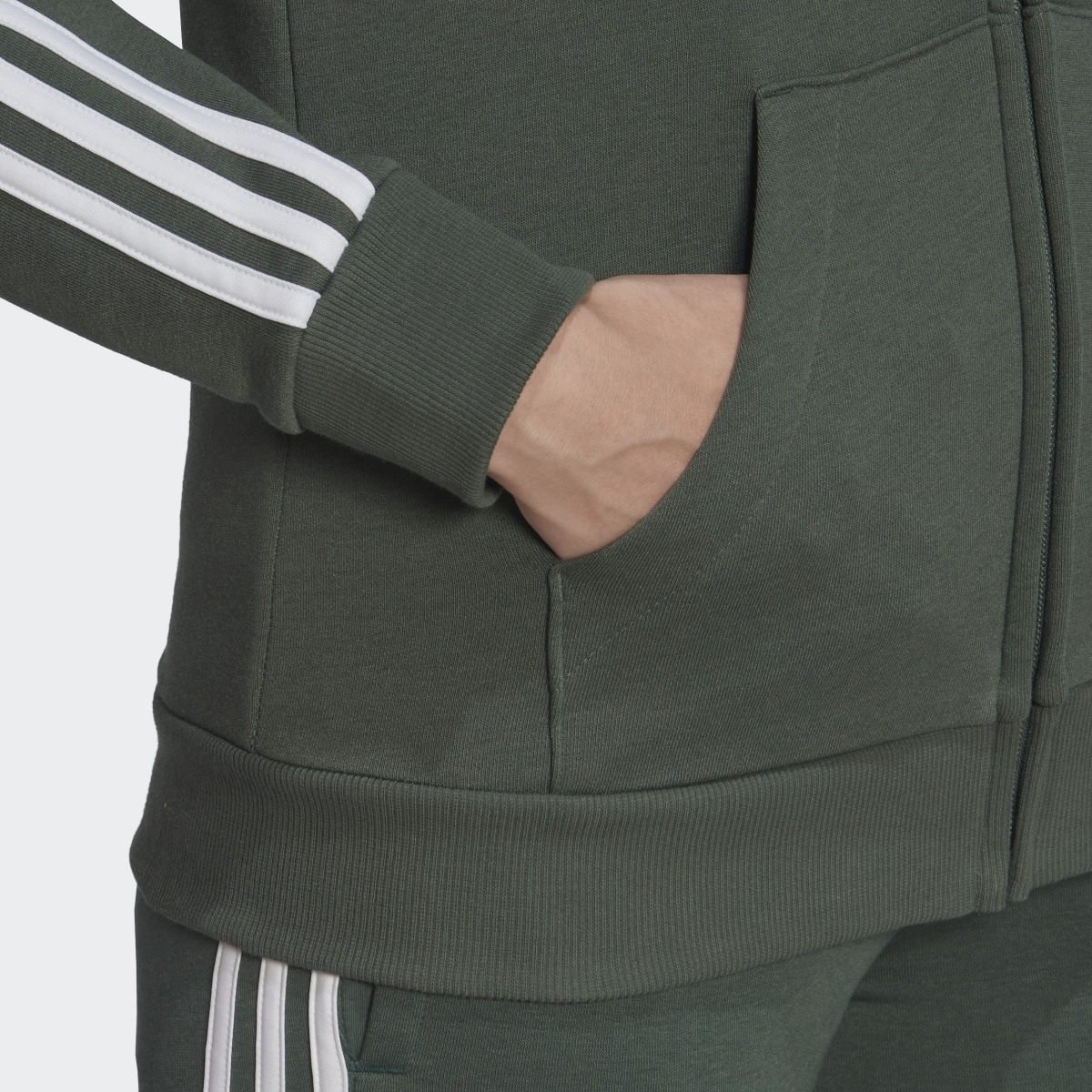 Adidas Essentials Fleece 3-Stripes Full-Zip Hoodie. 6