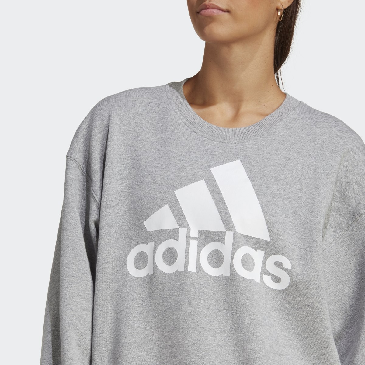 Adidas Sudadera Essentials Logo Extra Grande Tela French Terry Ajuste Holgado. 6