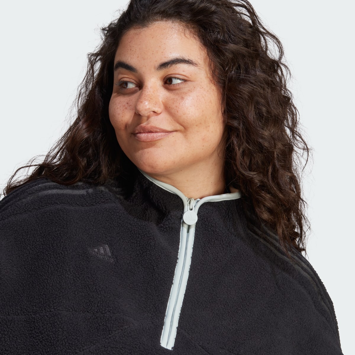 Adidas Tiro Half-Zip Fleece Sweatshirt (Plus Size). 6