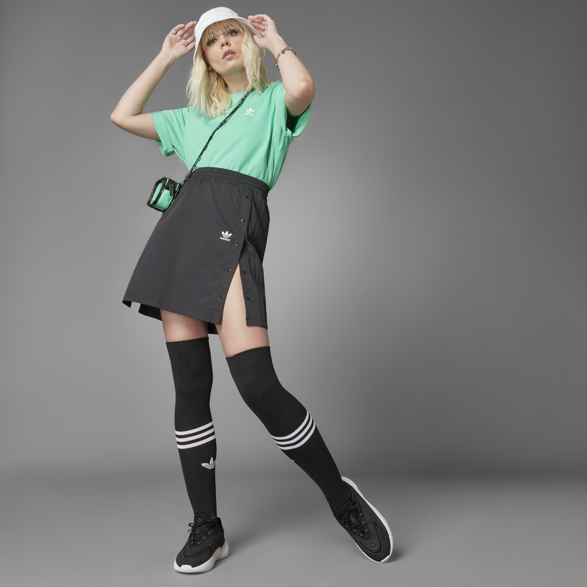 Adidas Always Original Snap-Button Skirt. 9