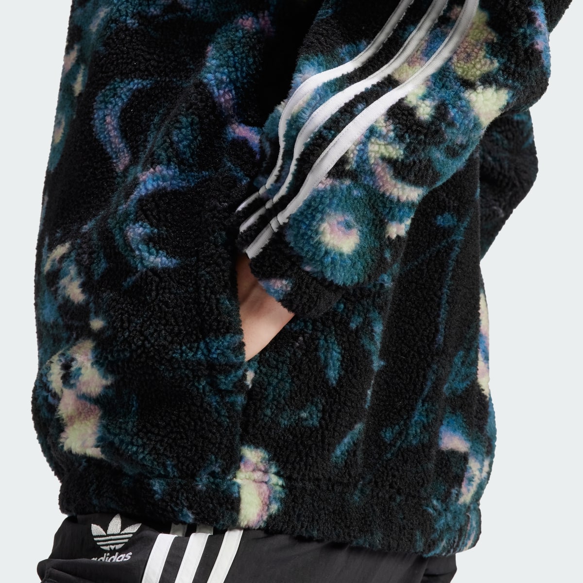 Adidas Allover Print Flower Fleece Jacket. 6