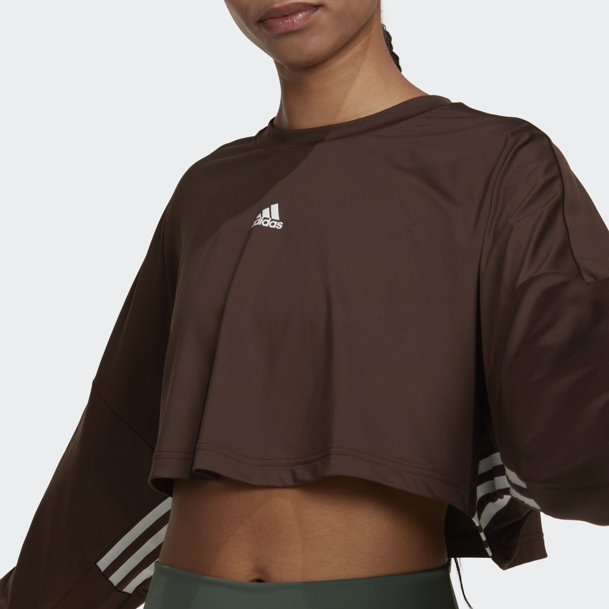 Adidas Sweat-shirt léger et oversize à 3 bandes Hyperglam Cut. 7