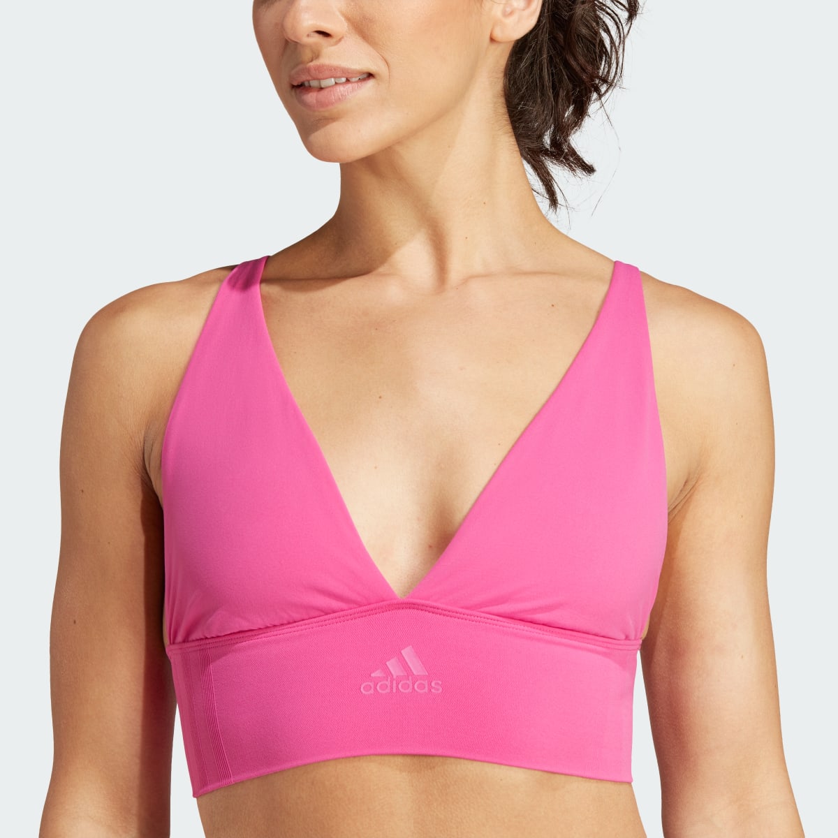 Adidas Active Seamless Micro Stretch Long Line Plunge Lounge Bra. 7