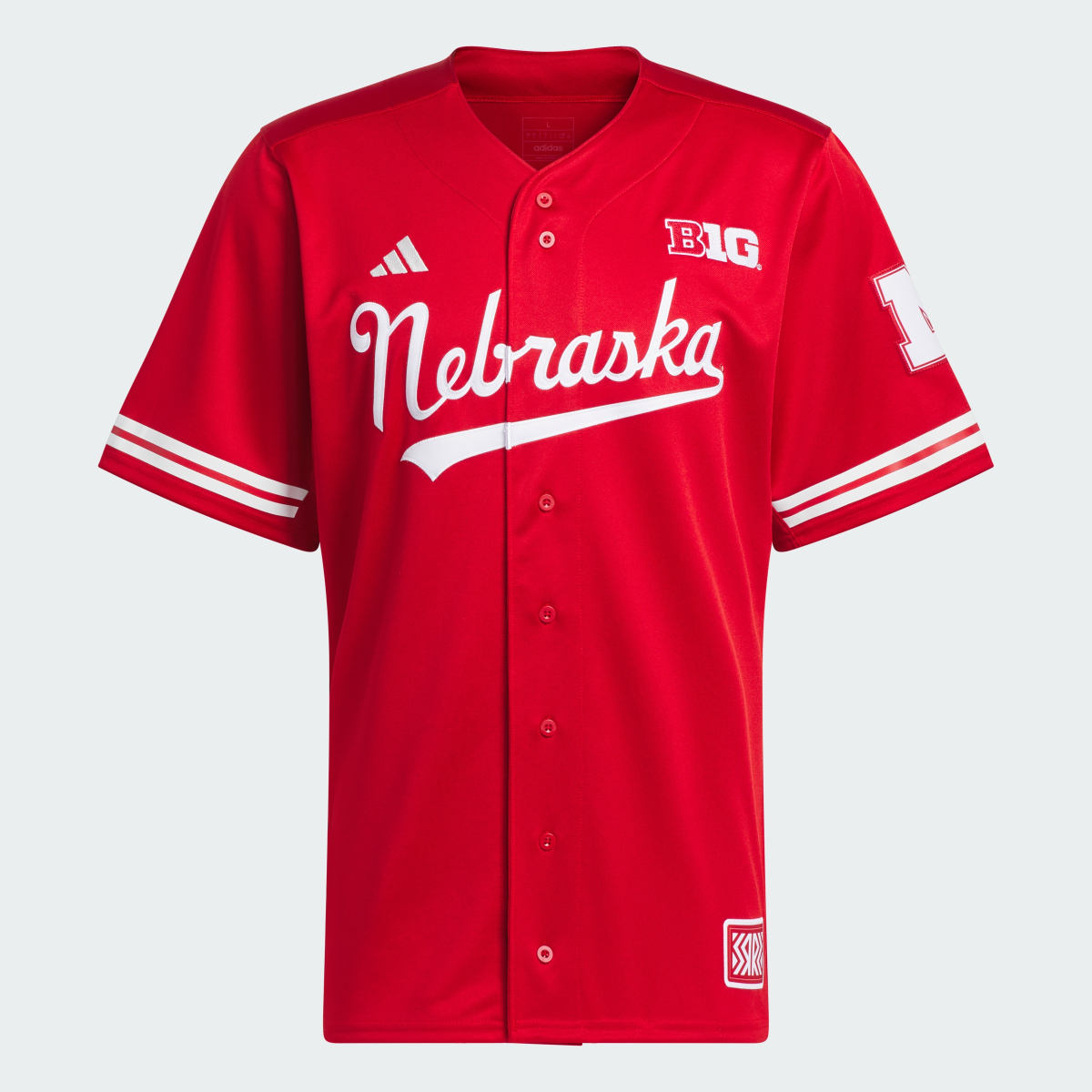 Adidas Nebraska Reverse Retro Replica Baseball Jersey. 5