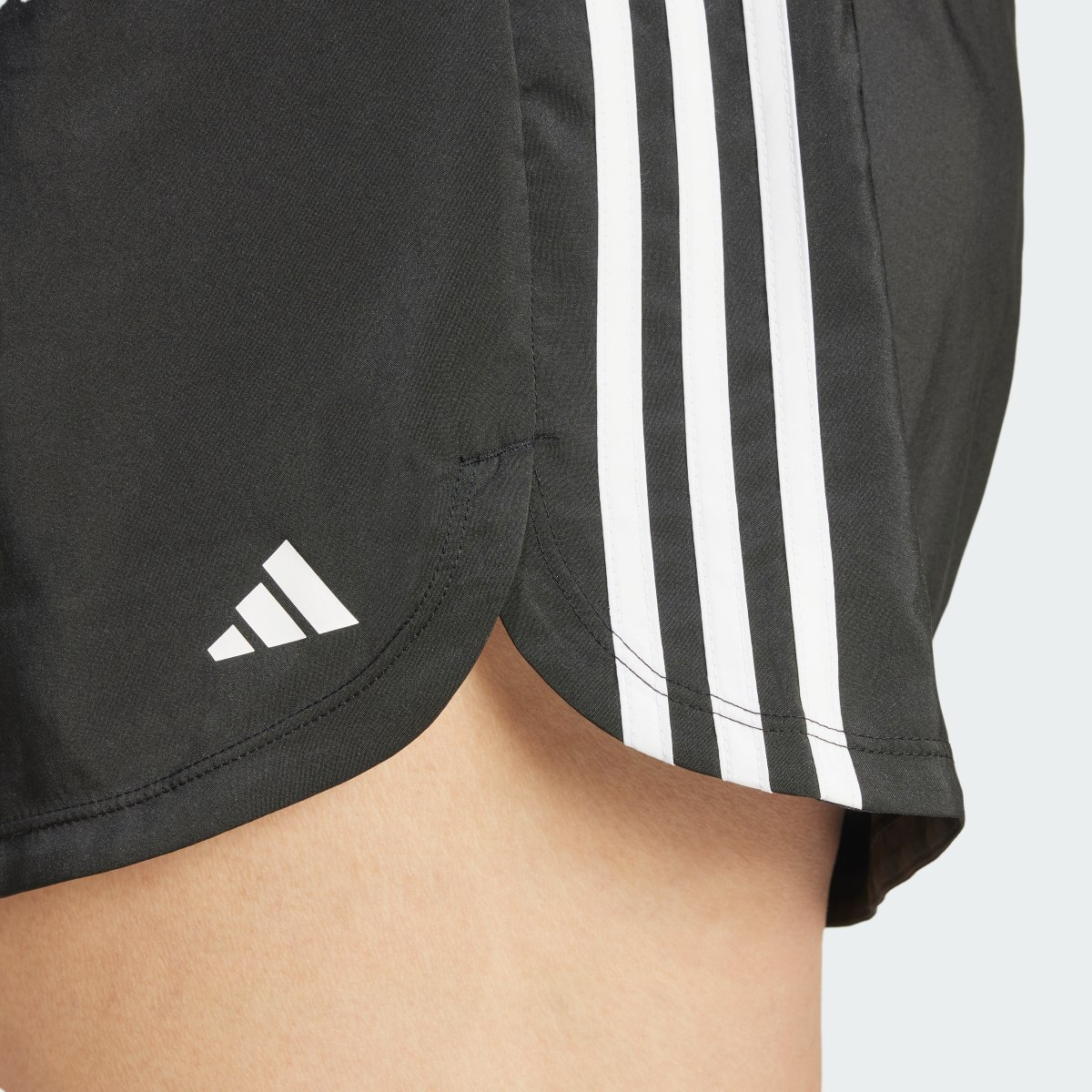 Adidas Pacer Training 3-Stripes Woven High-Rise Shorts (Plus Size). 4