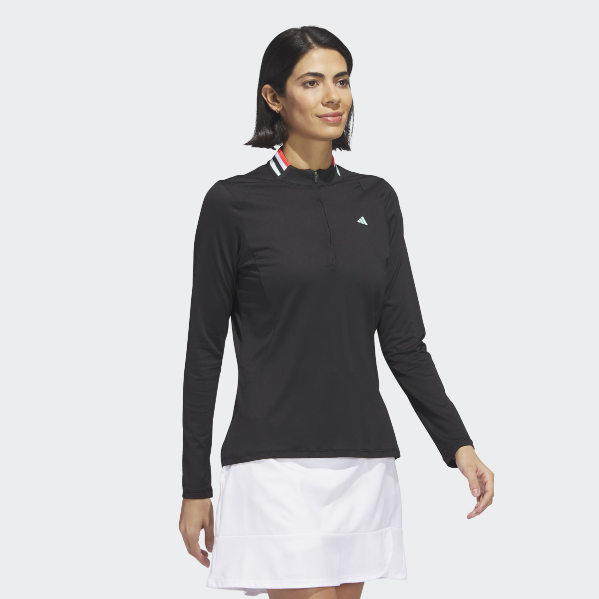 Adidas Ultimate365 Tour Long Sleeve Mock Polo Shirt. 5