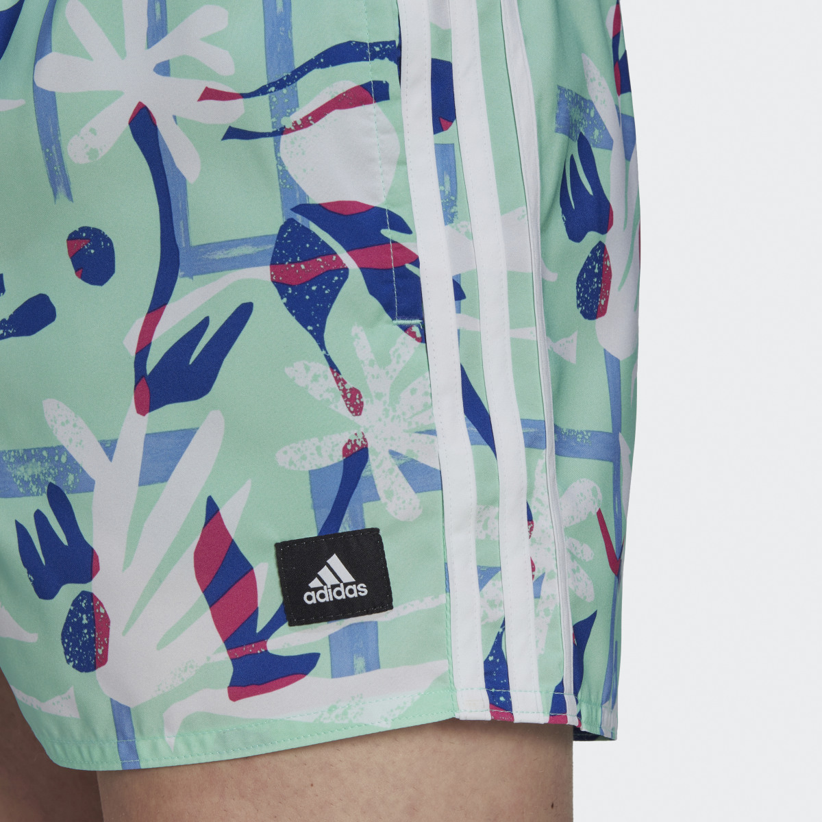 Adidas Seasonal Floral CLX Very Short Length Swim Shorts. 5