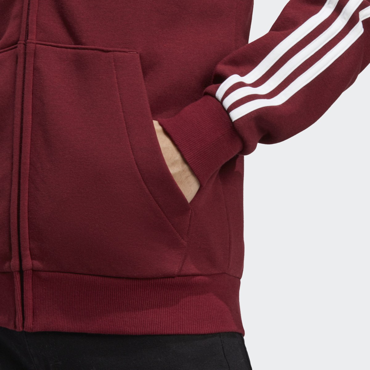 Adidas Felpa con cappuccio Essentials Fleece 3-Stripes Full-Zip. 7
