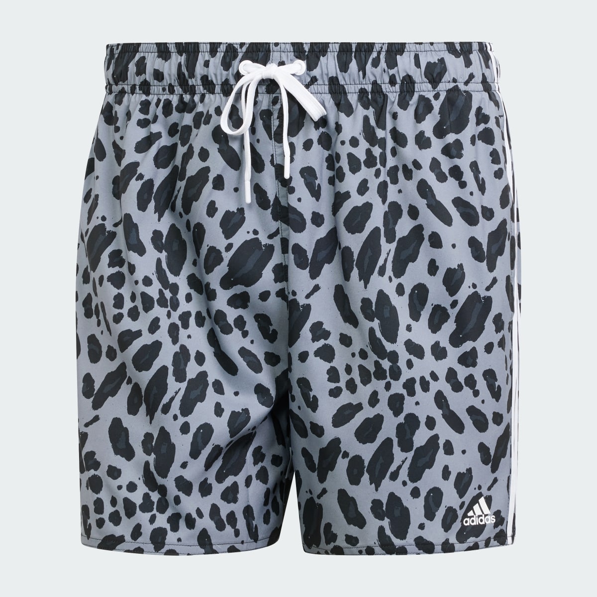 Adidas Essentials 3-Stripes Animal-Print CLX Swim Shorts. 5