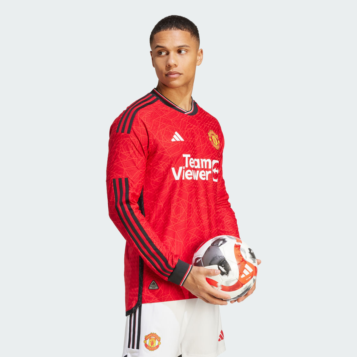 Adidas Camisola Principal Oficial de Manga Comprida 23/24 do Manchester United. 4