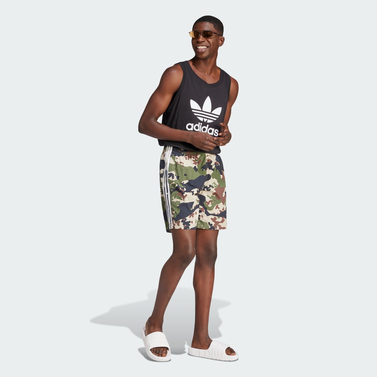 Adidas Camo Allover Print Badeshorts. 4