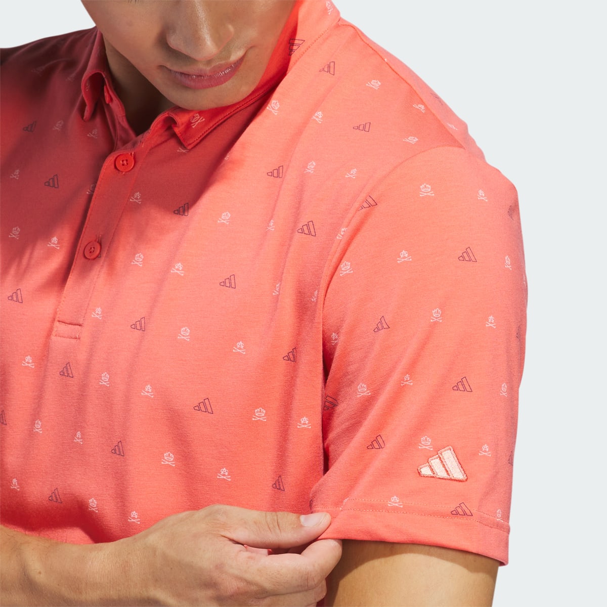 Adidas Go-To Mini-Crest Print Polo Shirt. 6