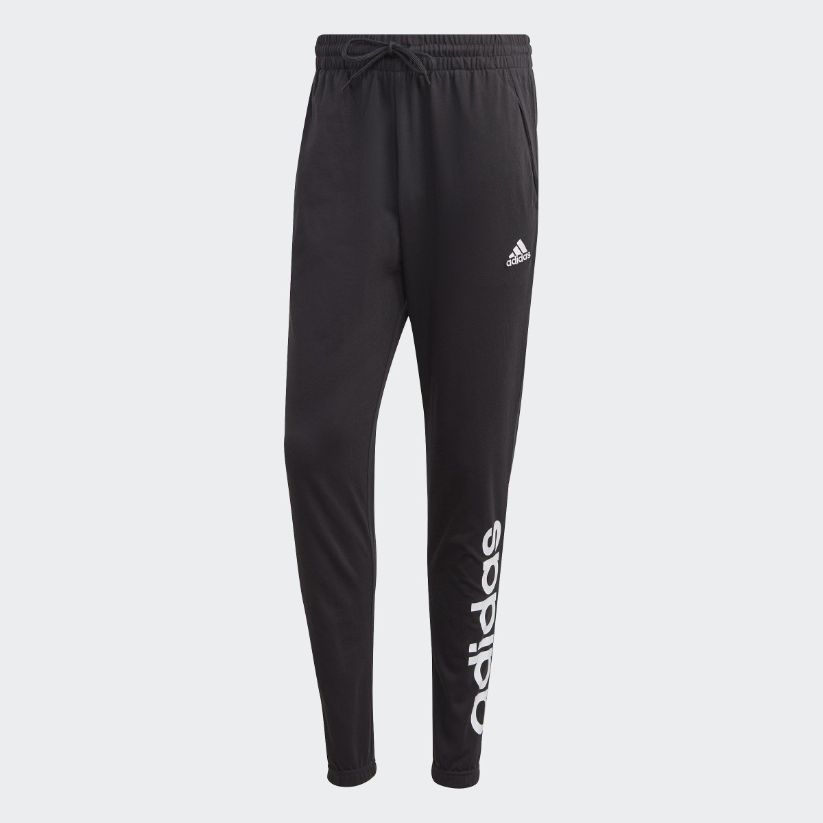 Adidas Essentials Single Jersey Tapered Elasticized Cuff Logo Joggers. 4