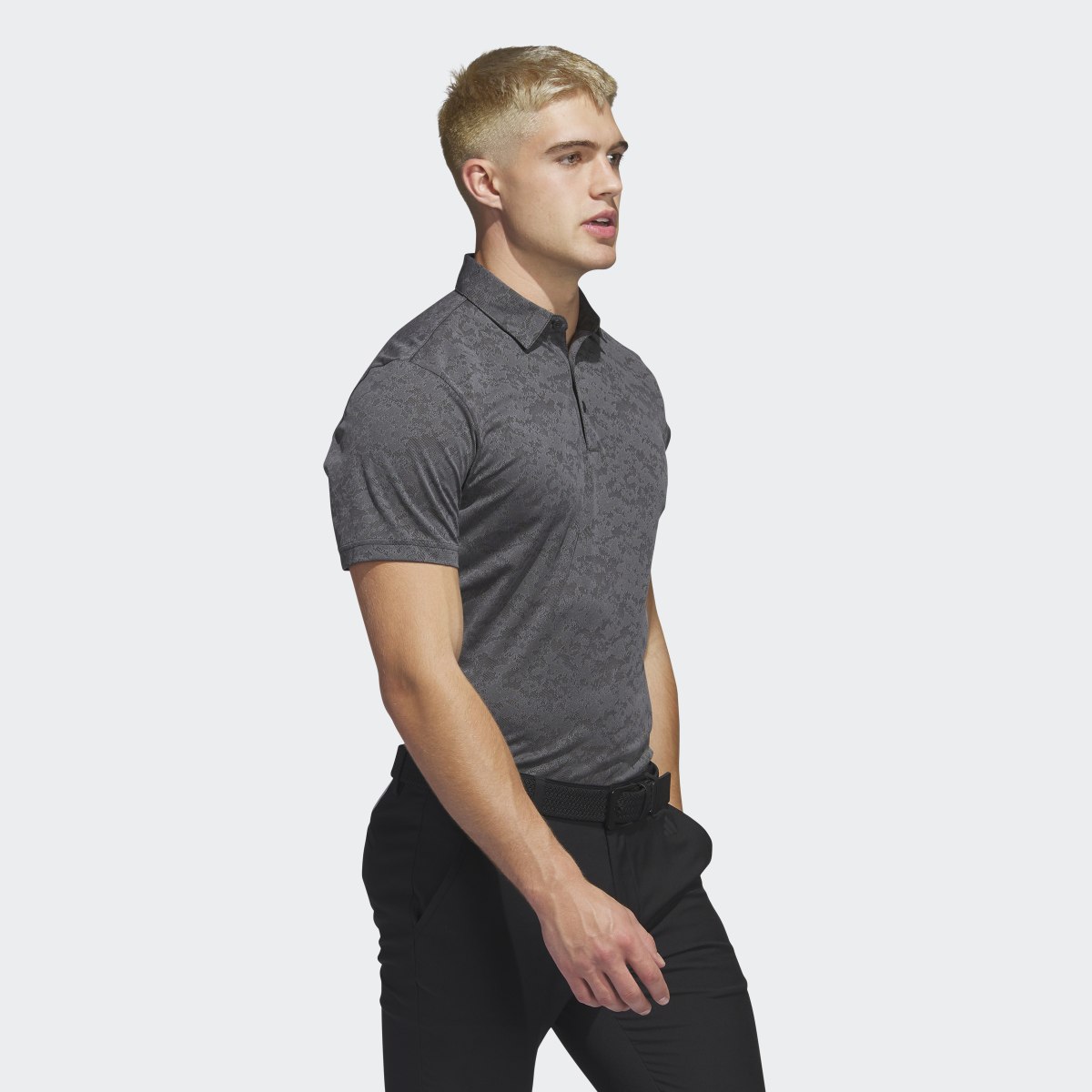 Adidas Textured Jacquard Golf Polo Shirt. 4