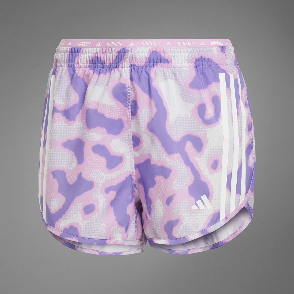 Adidas Own the Run 3-Streifen Allover Print Shorts. 11