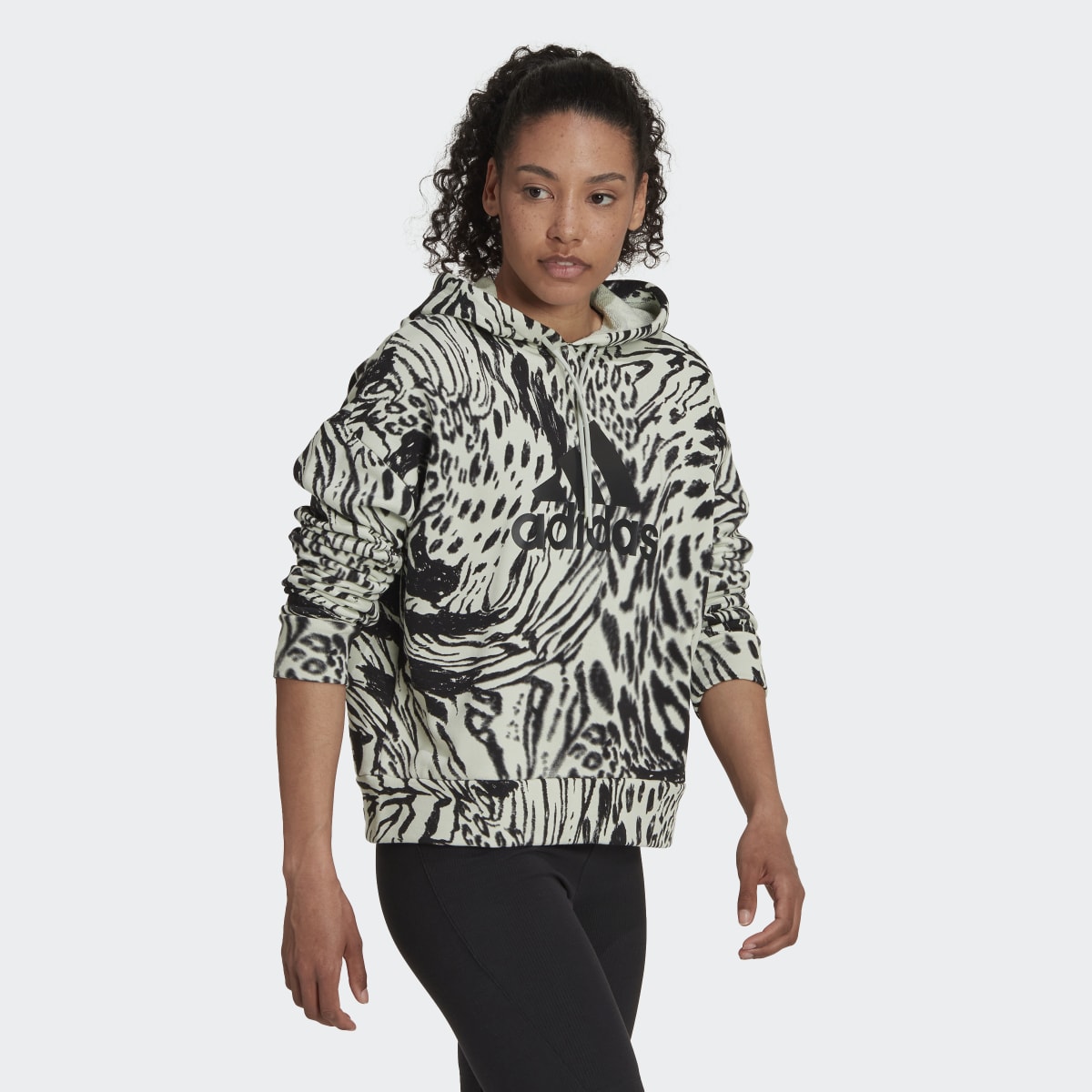 Adidas Future Icons Animal Print Hoodie. 4