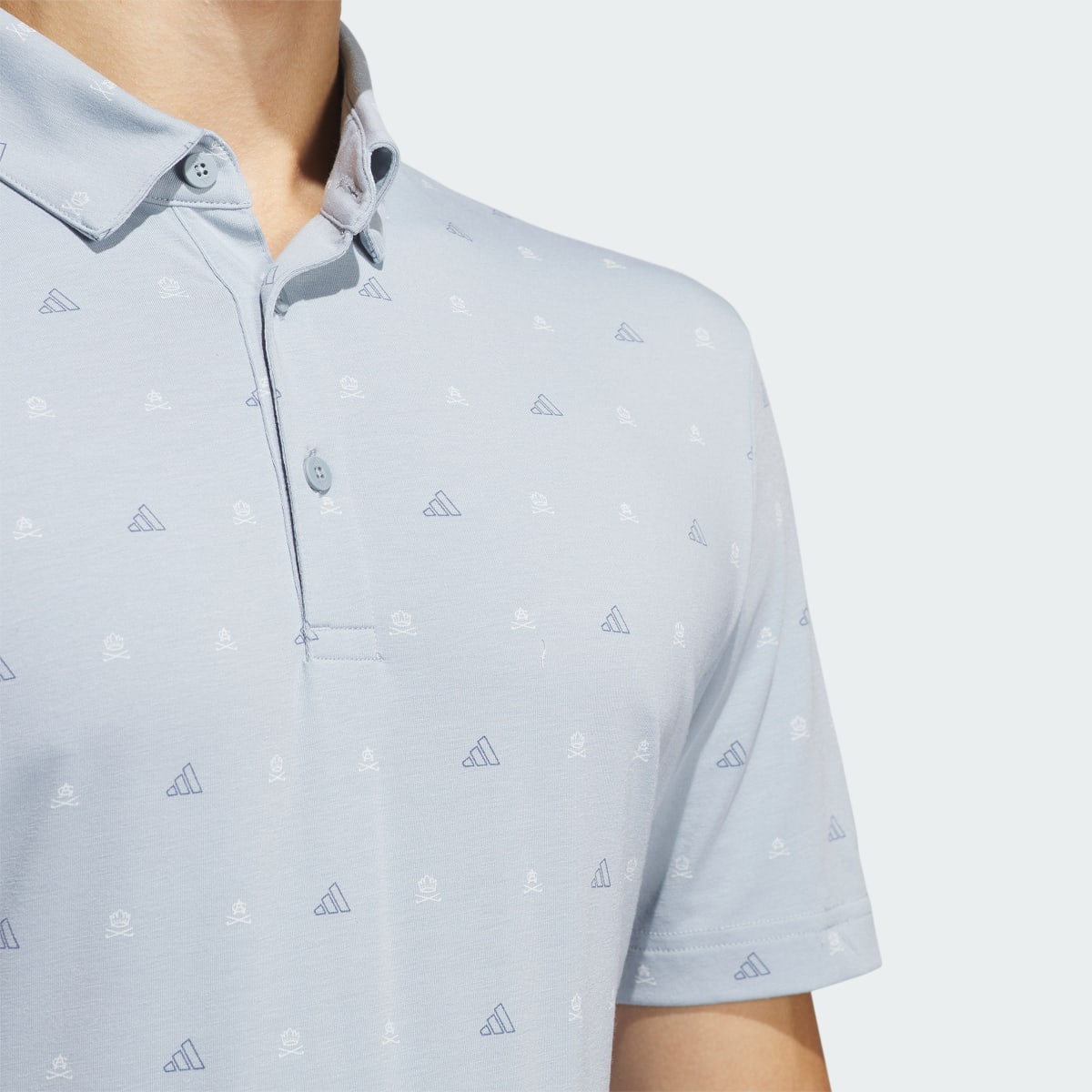 Adidas Go-To Mini-Crest Print Polo Shirt. 7