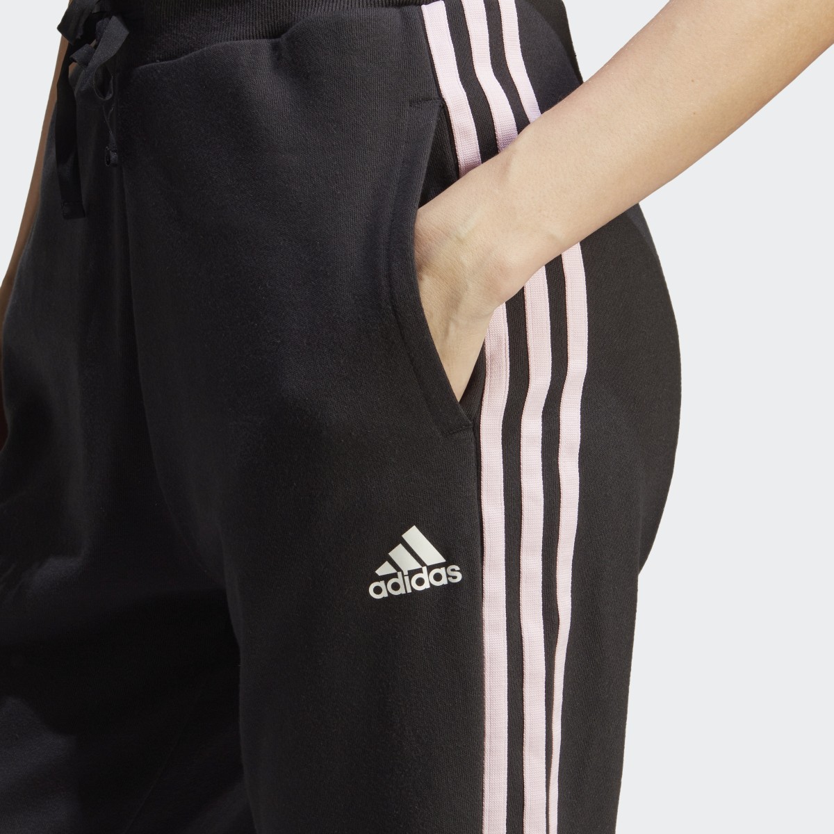 Adidas 3-Stripes High Rise Joggers with Chenille Flower Patches. 5